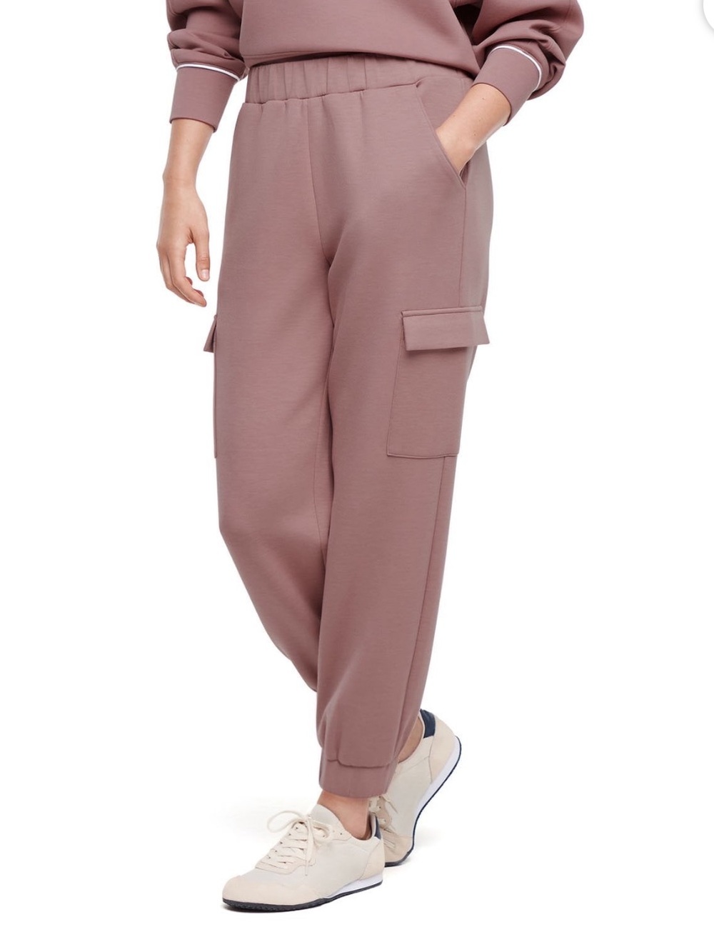 Express Cargo Joggers in Dusty Pink large stretchy pants